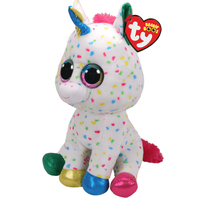 TY Beanie Boos Harmonie Multicolored  Speckled Unicorn  large Plush 16" 