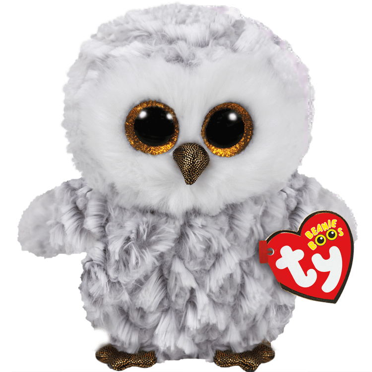 Ty Beanie Boos Key Clip ~ SPELLS the White Owl NEW MWMT Solid Eyes 