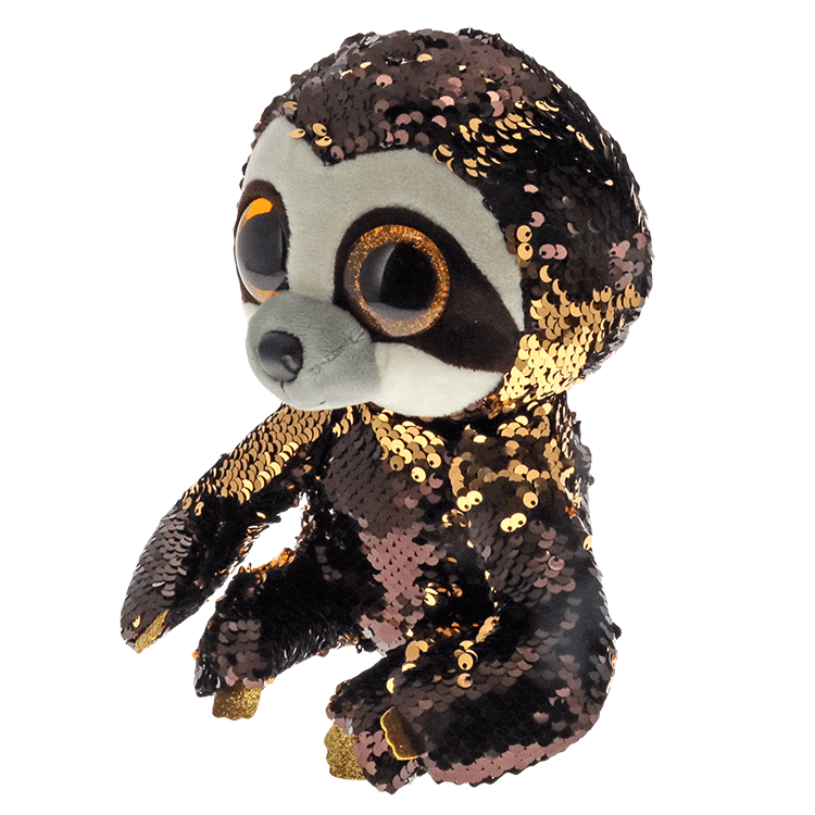 Ty Beanie Boos 6 Inch Dangler Flippables Reversible Sequin Gold Sloth for sale online 