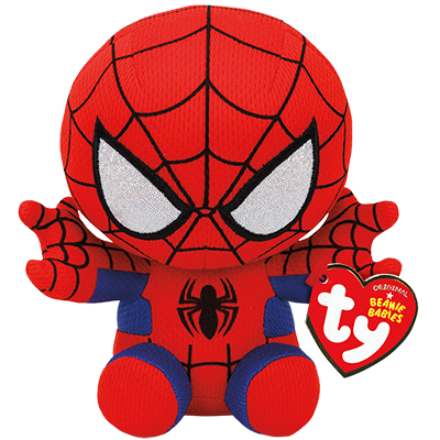 Set of 4 TY Beanie Baby 6" Spider-Man Hulk Iron Man Captain America Marvel Plush 