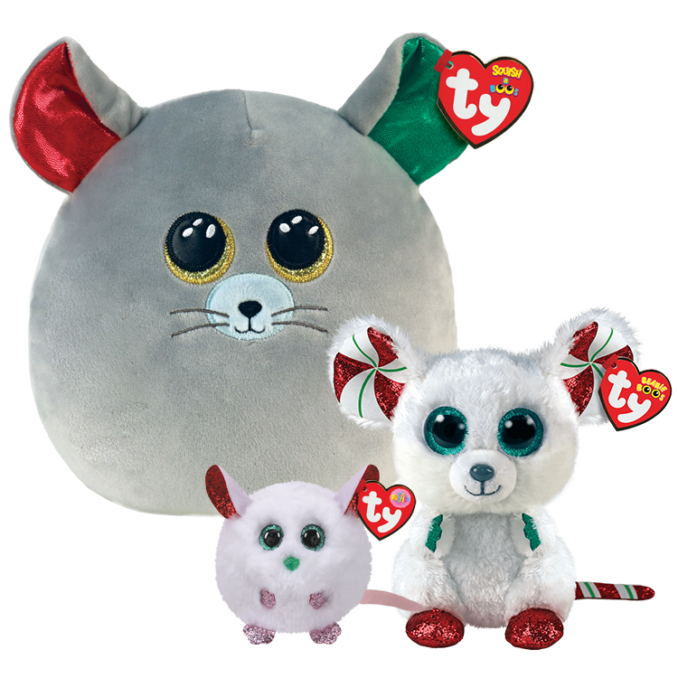 Holiday Mice Bundle - Boo, Squish And Ty Puffie
