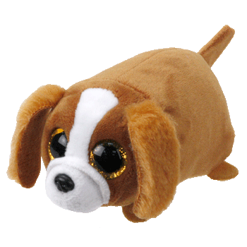 stuffed brown and white dog