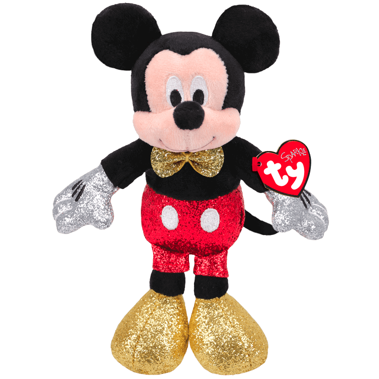 Disney Christmas Mickey Mouse Ty Beanie Ball 5 inch Soft Toy 