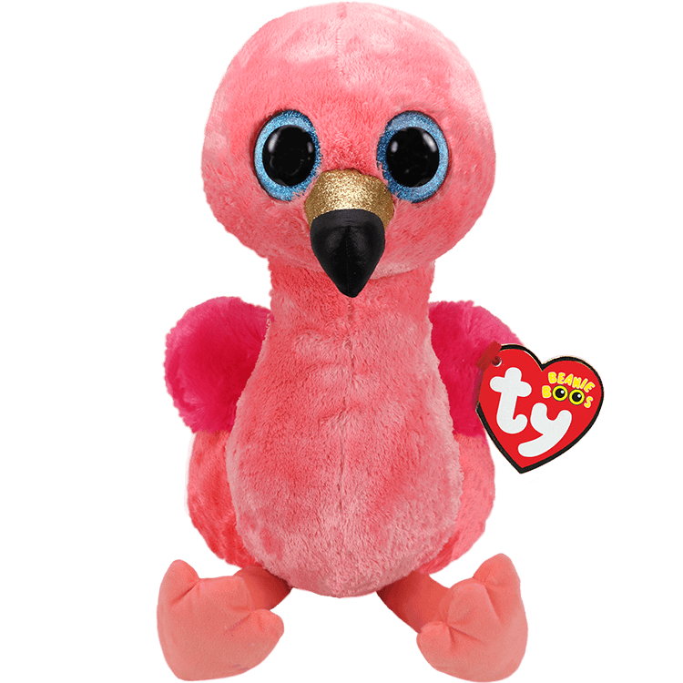 Beanie Boos Ty Silk Gilda Flamingo 8488 Birthday February 26th 2019 Gold 6" for sale online