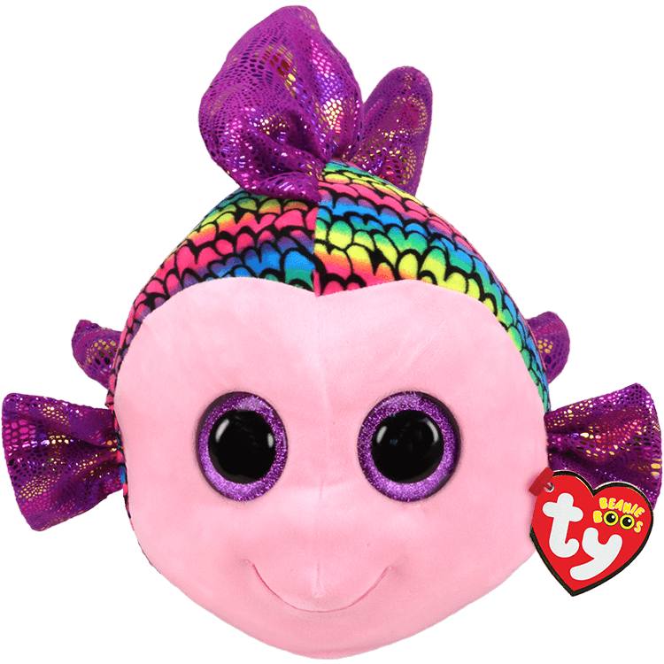 Ty Beanie Boos 8.5" Flippy Multicolored fish Plush Stuffed Animals Toy Doll 