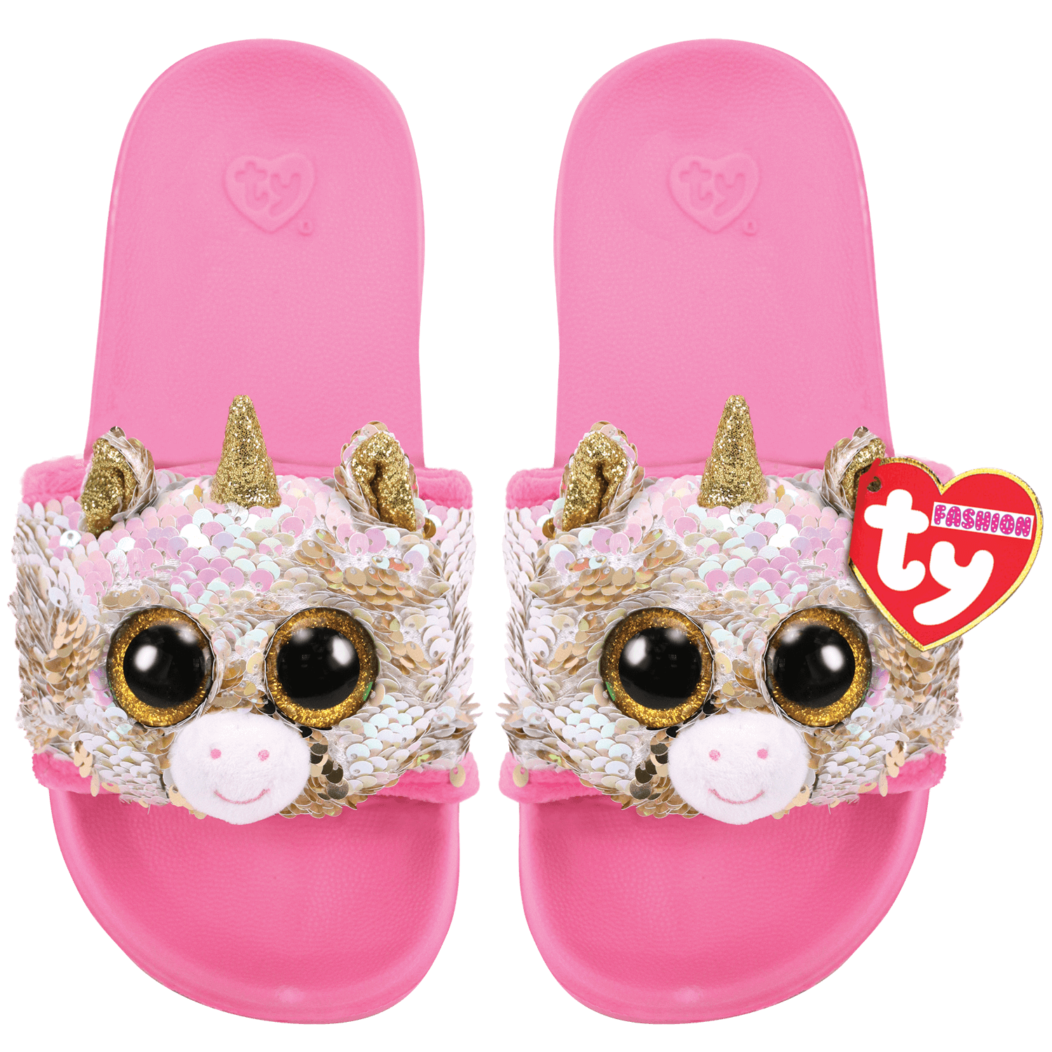 pink sequin slides