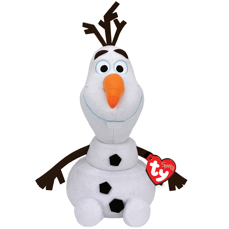 Plush Ty Beanie Disney Frozen Olaf Snowman with Santa hat Sparkle 