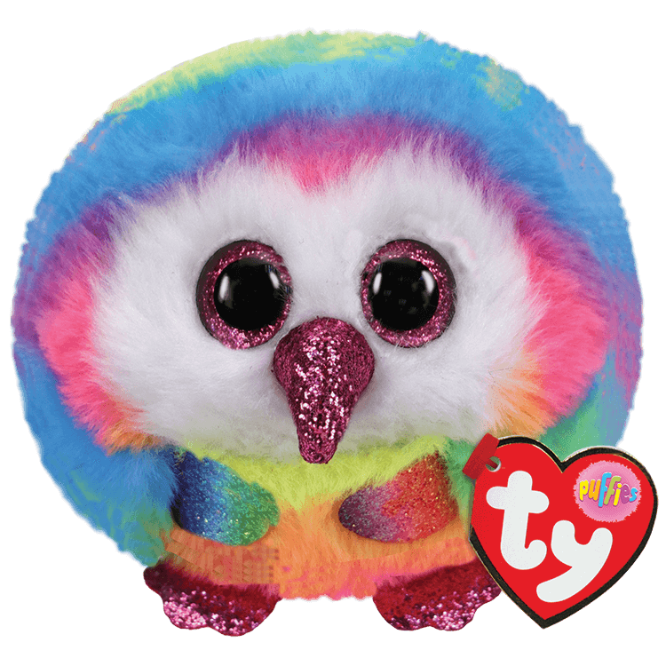 Ty Beanie Boos Owen The Multi Color Rainbow Owl 1st Version 6" Retired 2017 for sale online