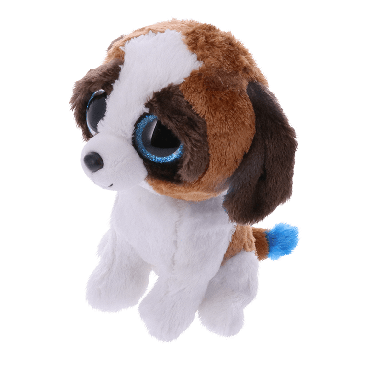 stuffed brown and white dog