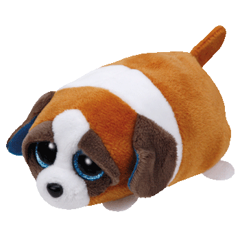 stuffed brown and white dog