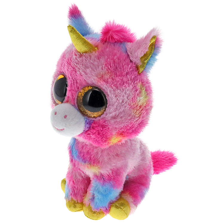 NEW 2016 Fantasia The Multi Color Unicorn 6" Plush Beanie Boos Toy Doll TY NWT! 