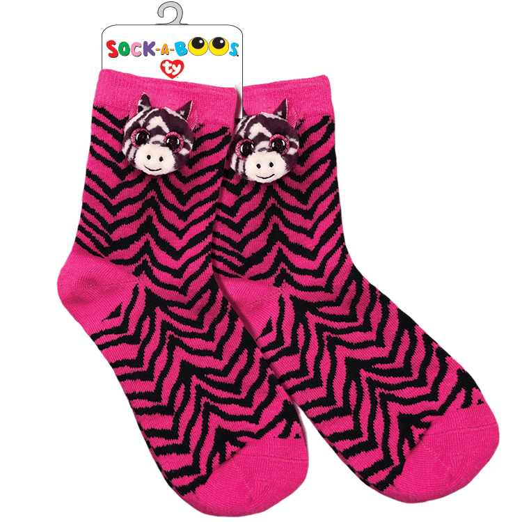New Sock-A-Boos Details about   TY Fashion Zoey the Zebra 1 size fits Most Kid’s Socks 