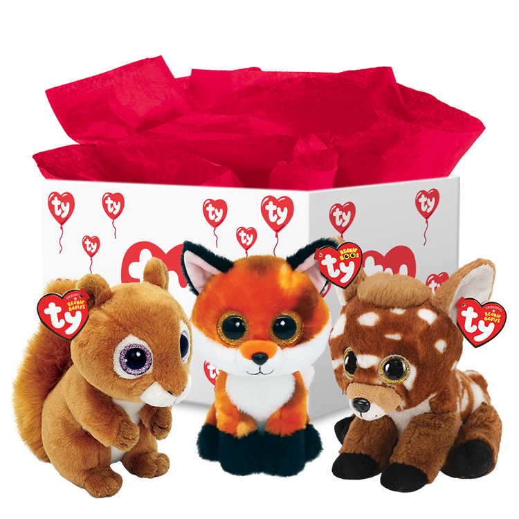 Ty® 9" Slick Beanie Boo's® Medium Sparkly Eyes Red Fox FROM OUR WOODLANDS STOCK 